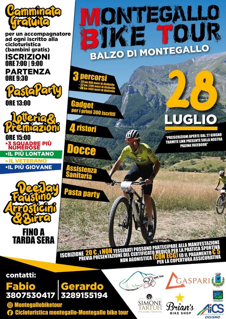 7^ Edizione della Cicloturistica – Montegallo Bike Tour Domenica 28 Luglio